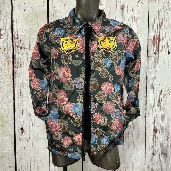 REASON CLOTHING BRAND Men’s FEARLESS TAPE TRIP NYLON ALLOVER PRINT JACKET nwt - Picture 1 of 12